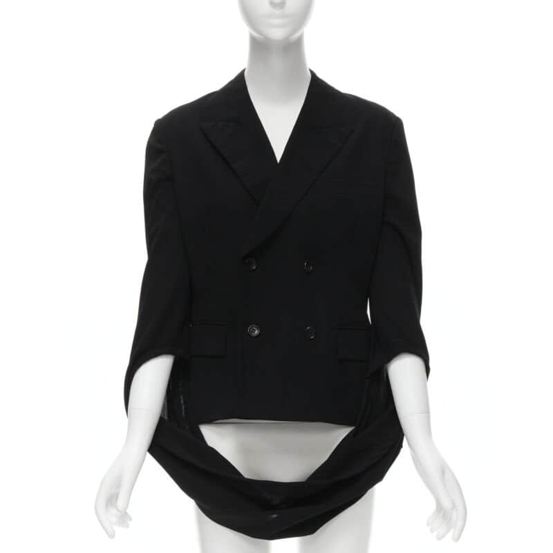 Comme Des Garcons Loop Sleeve Blazer Black Wool Never worn - Front View