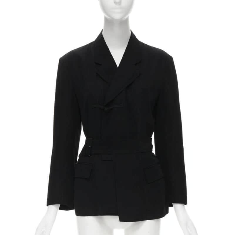 Comme Des Garcons Knot Hem Blazer Black Very good condition - Front View