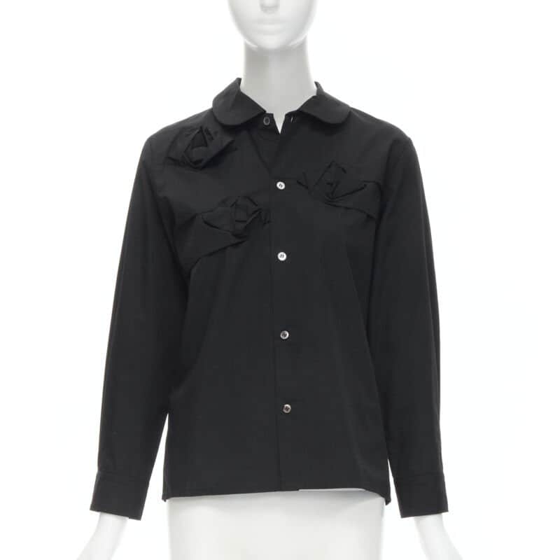 Junya Watanabe Rose Collar Shirt Black Cotton Very good condition - Front View