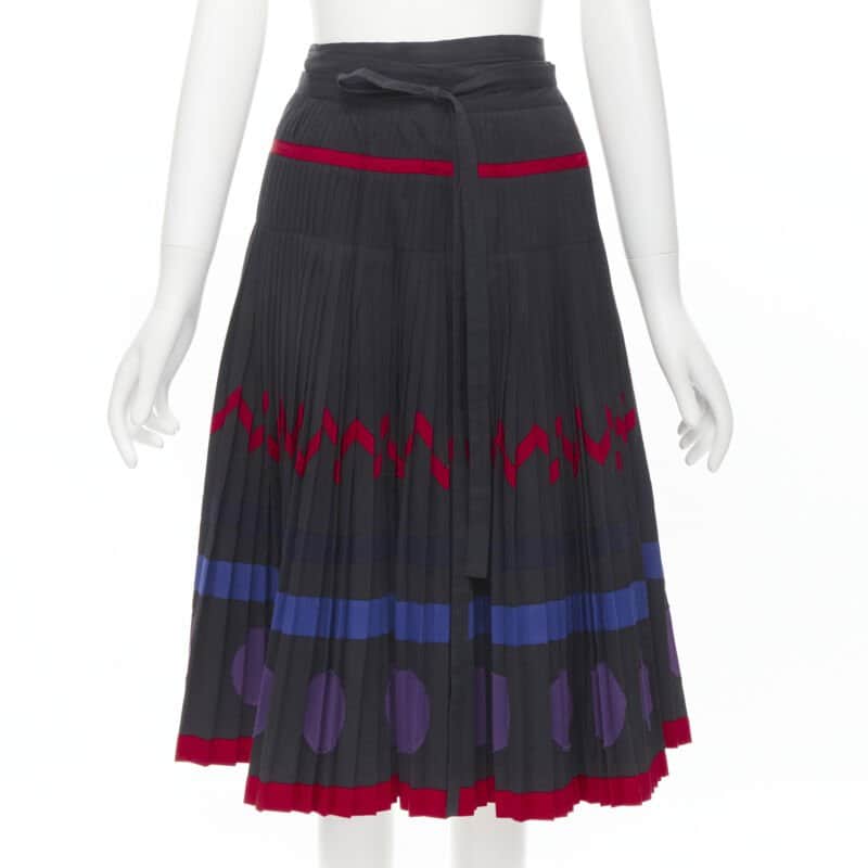 Comme Des Garcons Geometric Wrap Skirt Black Cotton Never worn - Front View