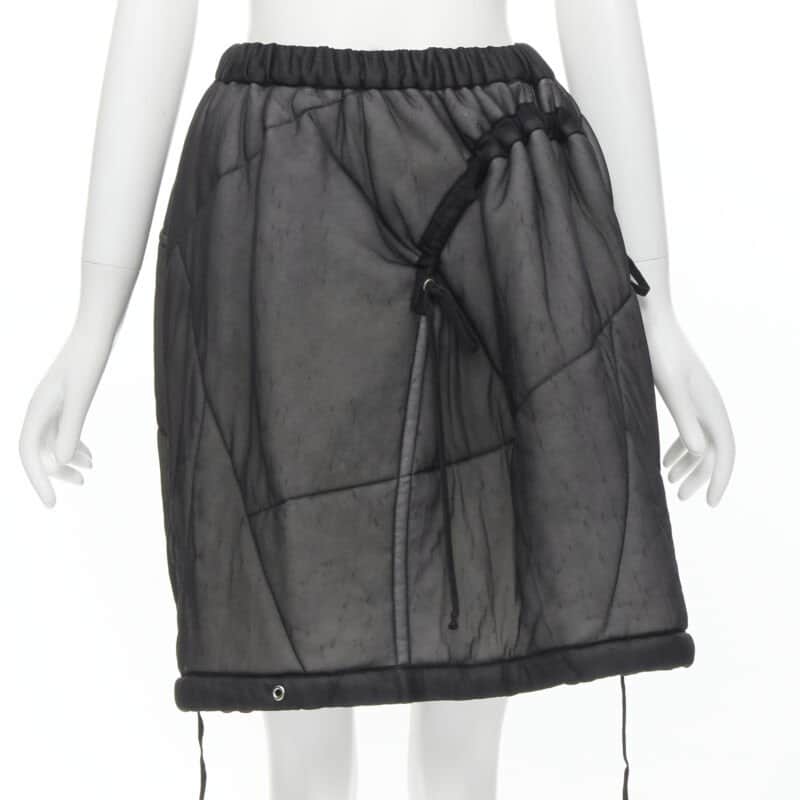 Comme Des Garcons Puffy Drawstring Skirt Black Good condition - Front View