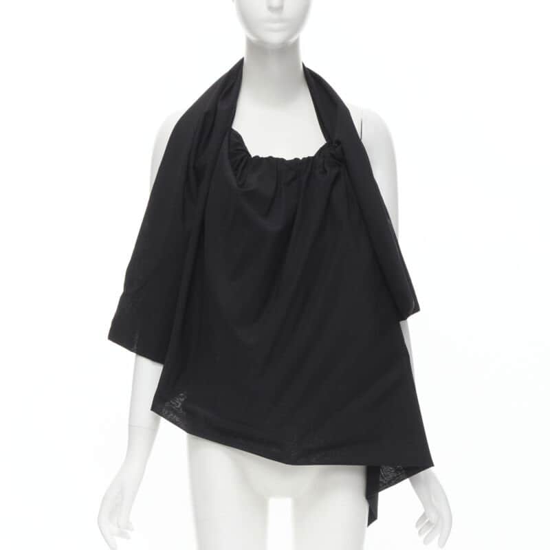 Yohji Yamamoto Metal Ring Halter Black Polyester Never worn - Front View