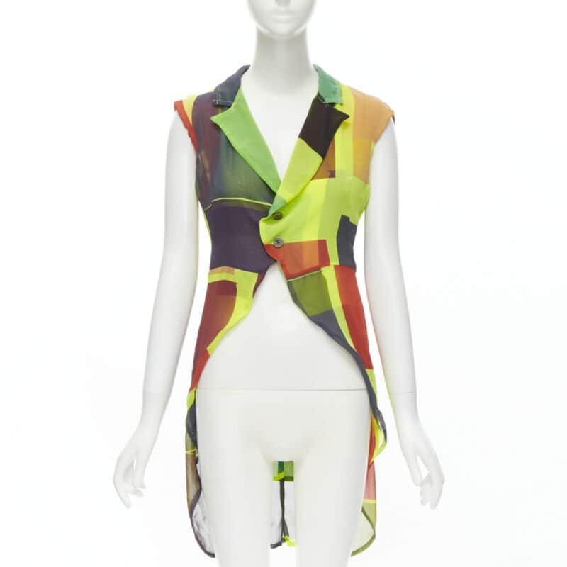 Comme Des Garcons Colorblock Layer Vest Green Polyester Never worn - Front View