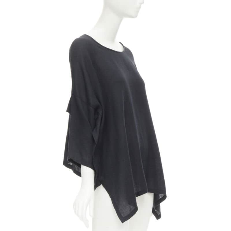 Comme Des Garcons Square Back Top Black Linen Very good condition - Front View