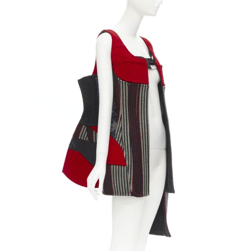 Comme Des Garcons Deconstructed Corset Red Velvet Never worn - Front View