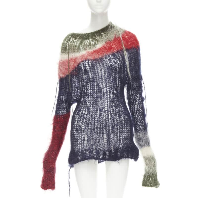 Junya Watanabe Punk Sweater Set Blue Wool Never worn - Front View