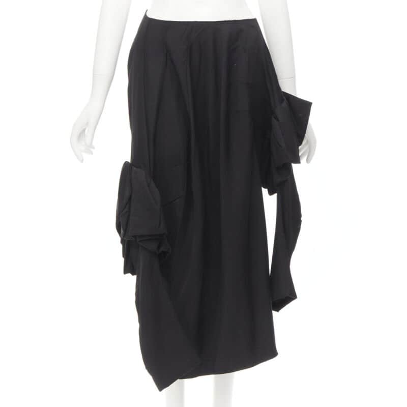Comme Des Garcons Floral Sleeve Skirt Black Polyester Never worn - Front View