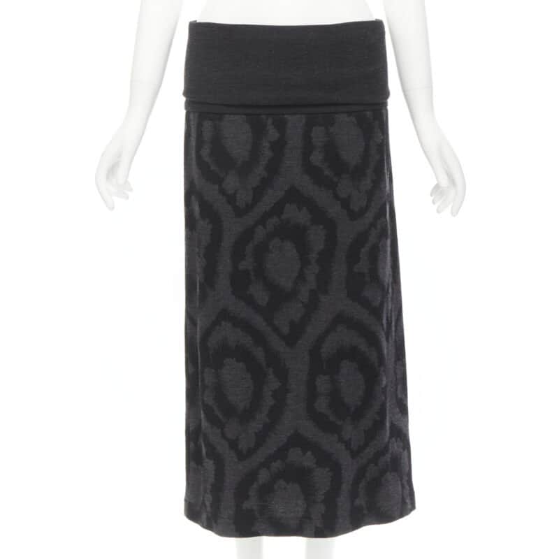 Comme Des Garcons Floral Waist Skirt Grey Polyester Never worn - Front View