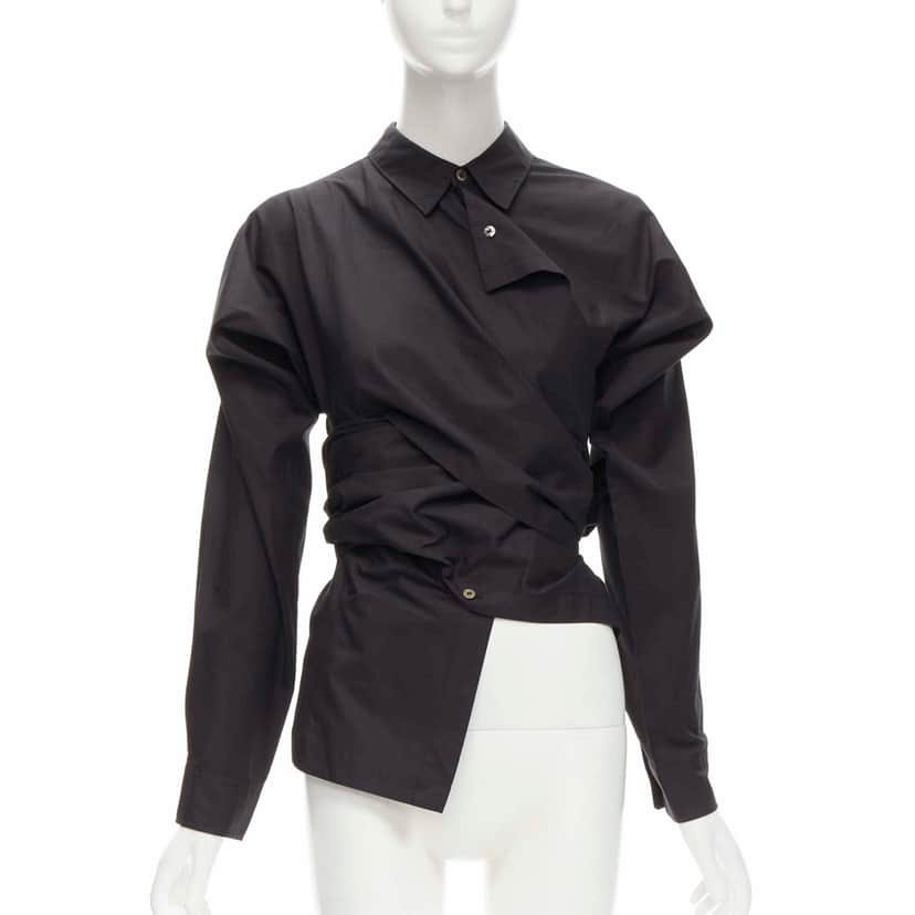 Comme Des Garcons Wrap Cutout Shirt Black Cotton Never worn - Front View