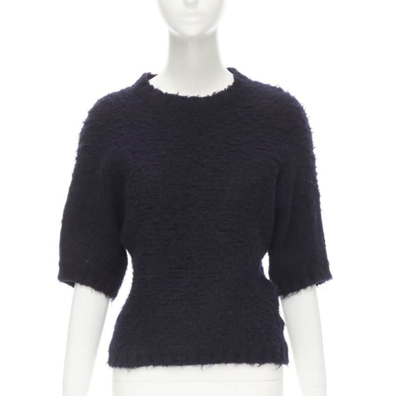 Comme Des Garcons Boiled Wool Sweater Black Wool Never worn - Front View