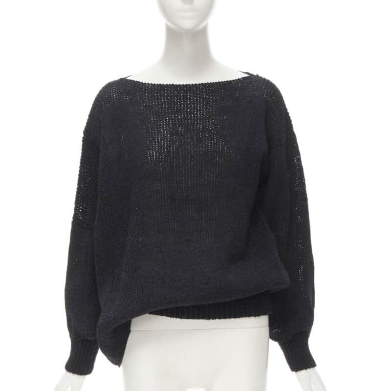 Comme Des Garcons Coated Hem Sweater Black Cotton Never worn - Front View