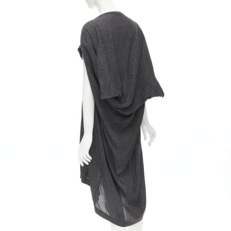 Comme Des Garcons Chevron Cocoon Dress Grey Polyester Never worn - Front View