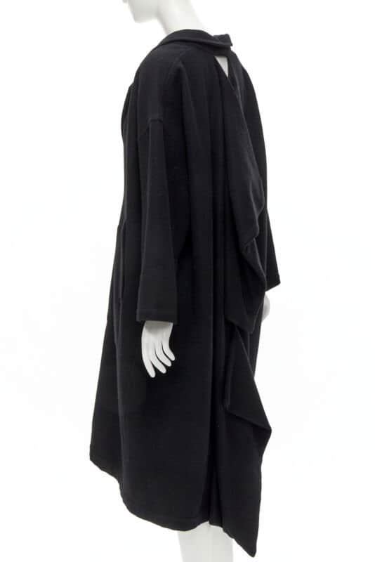 Comme Des Garcons Dinosaur Draped Wool Coat Black Wool Never worn - Front View