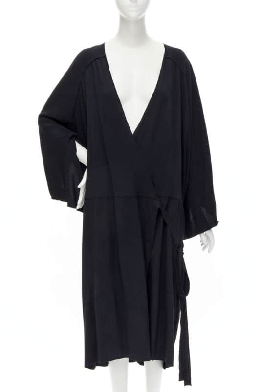 Comme Des Garcons Wrap Kimono Dress Black Polyester Never worn - Front View