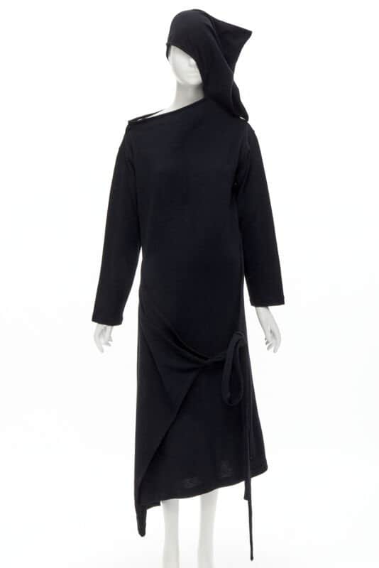 Comme Des Garcons Hooded Dress Black Wool Never worn - Front View