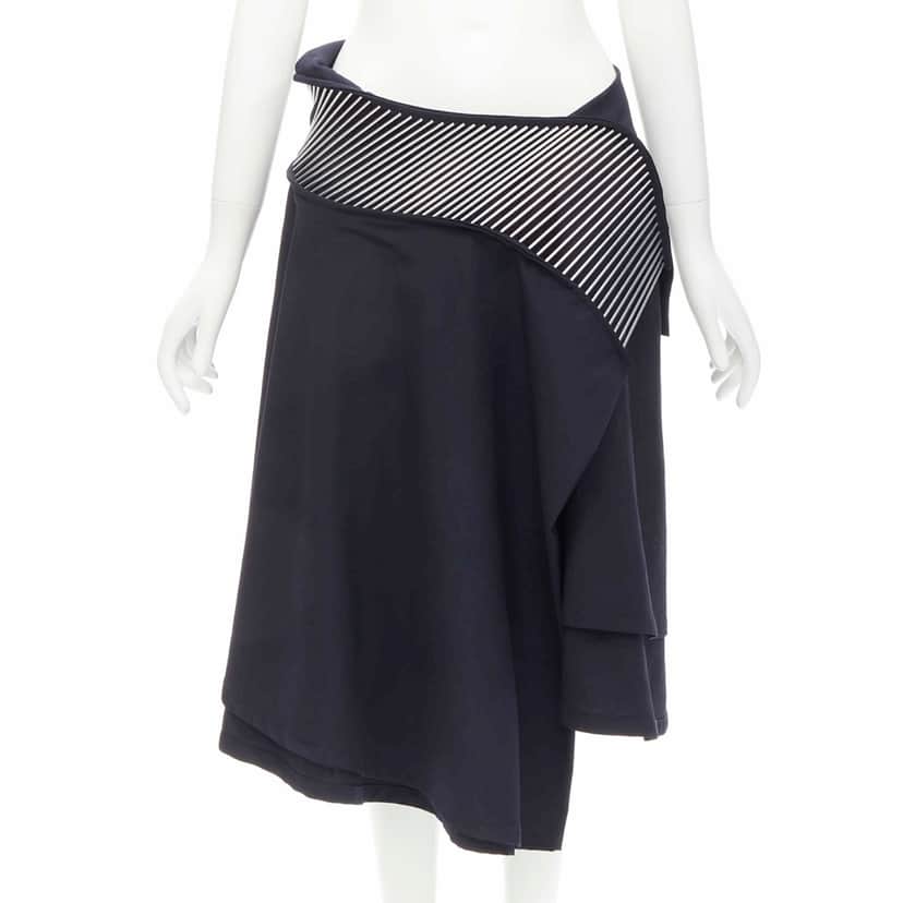 Junya Watanabe Metal Midi Skirt Black Wool Very good condition - Front View