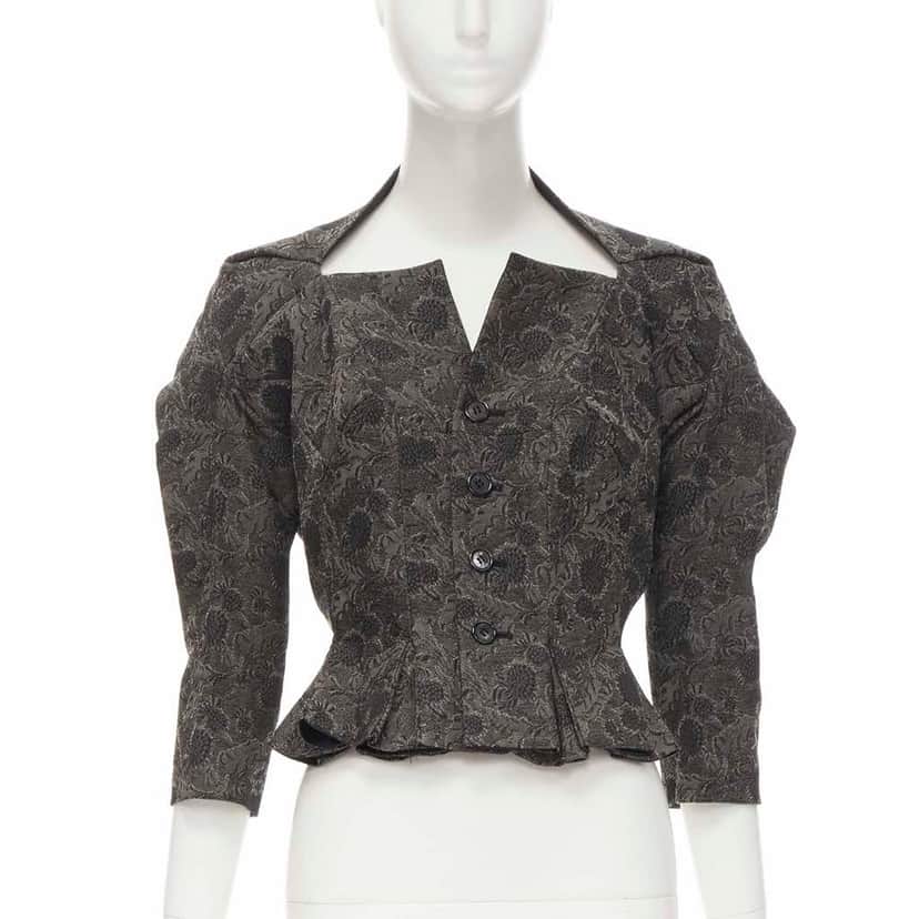 Junya Watanabe Lace Jacquard Jacket Grey Wool Never worn - Front View