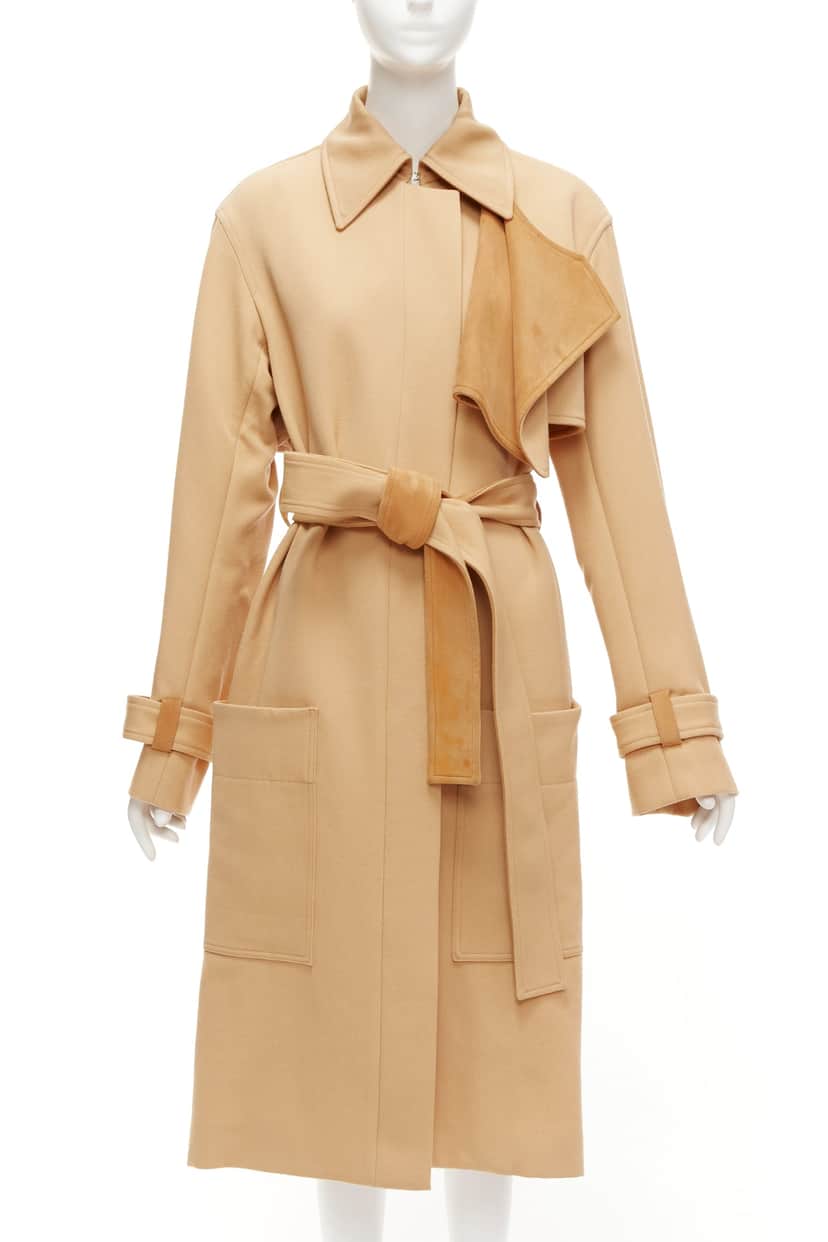 Celine Tan Deconstructed Trench Brown Wool Very good condition - Front View