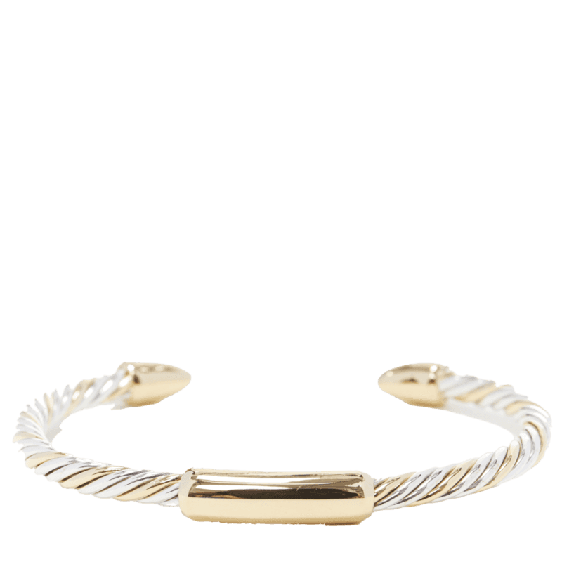 Bvlgari White Yellow Twist Bracelet Gold Good condition - Front View