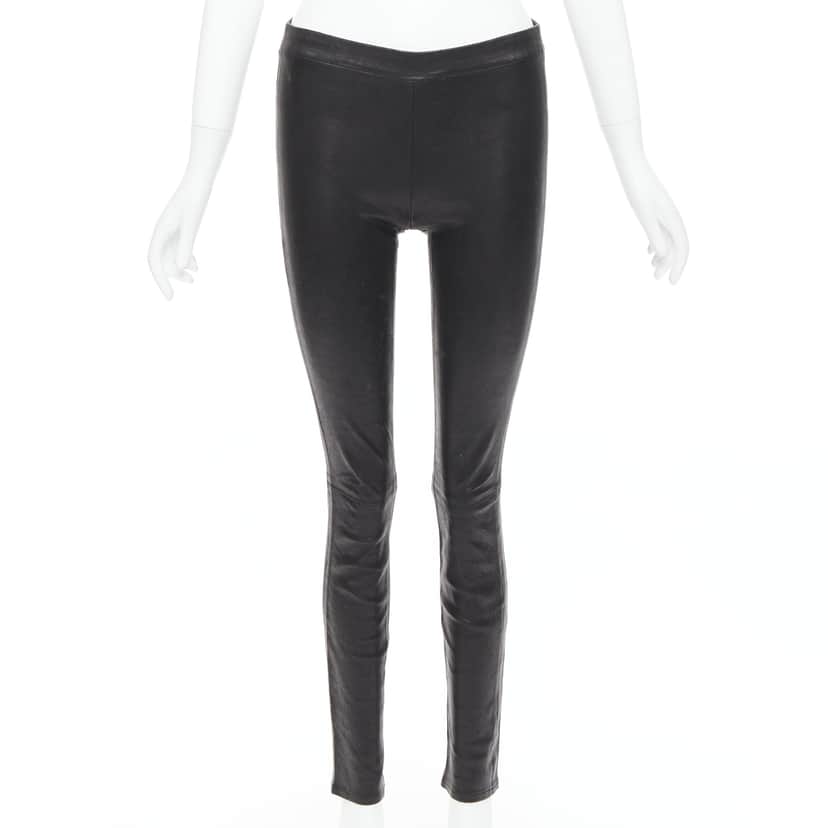 J Brand Pinstripe Crop Pants Black Leather Good condition - Front View