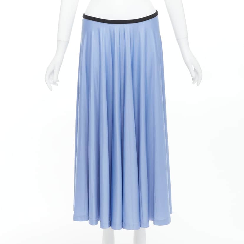 Celine Pleated Blue Skirt Blue Fair condition - Front View