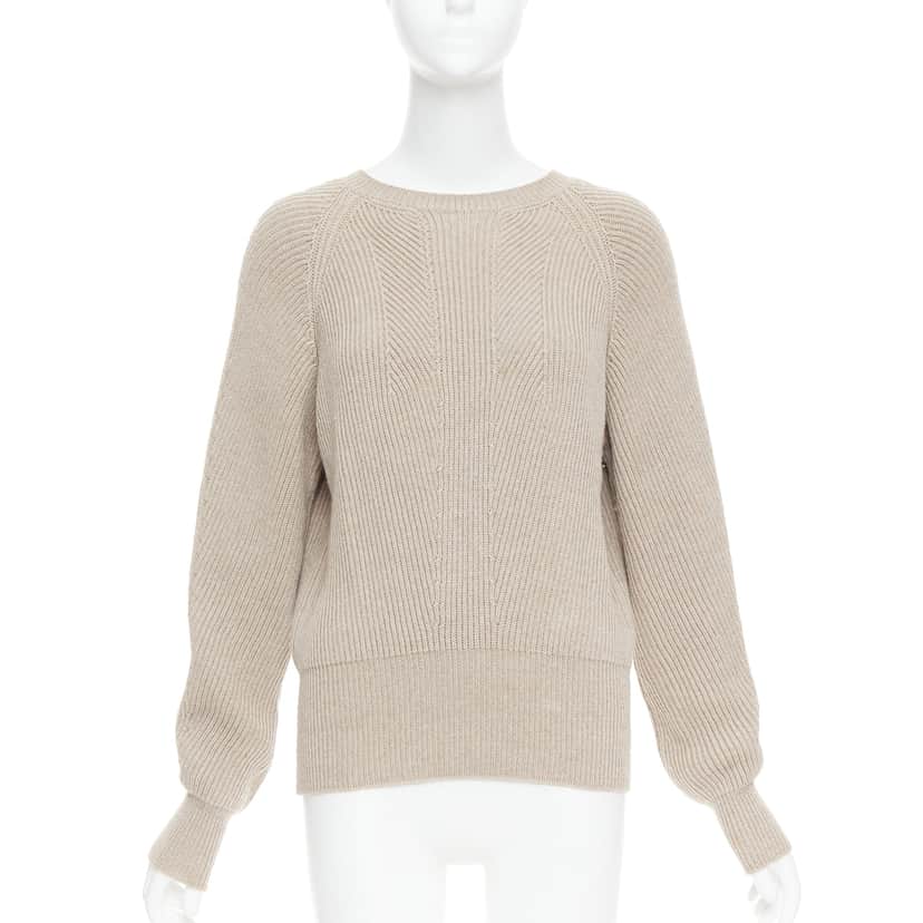 Stella McCartney Contour Ribbed Sweater Khaki Wool Very good condition - Front View