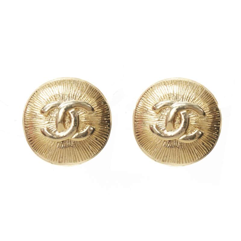 Chanel Starburst Clip Earrings Gold Metal Very good condition - Front View