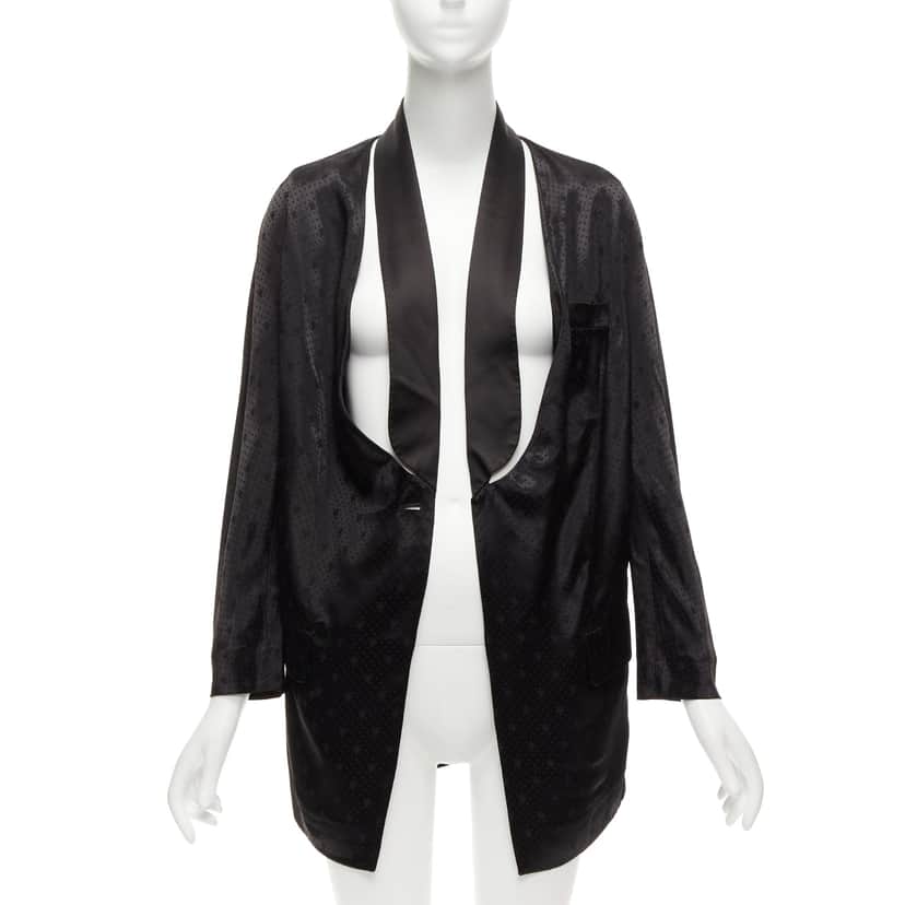 Givenchy Black Collar Robe Blazer Black Viscose Very good condition - Front View