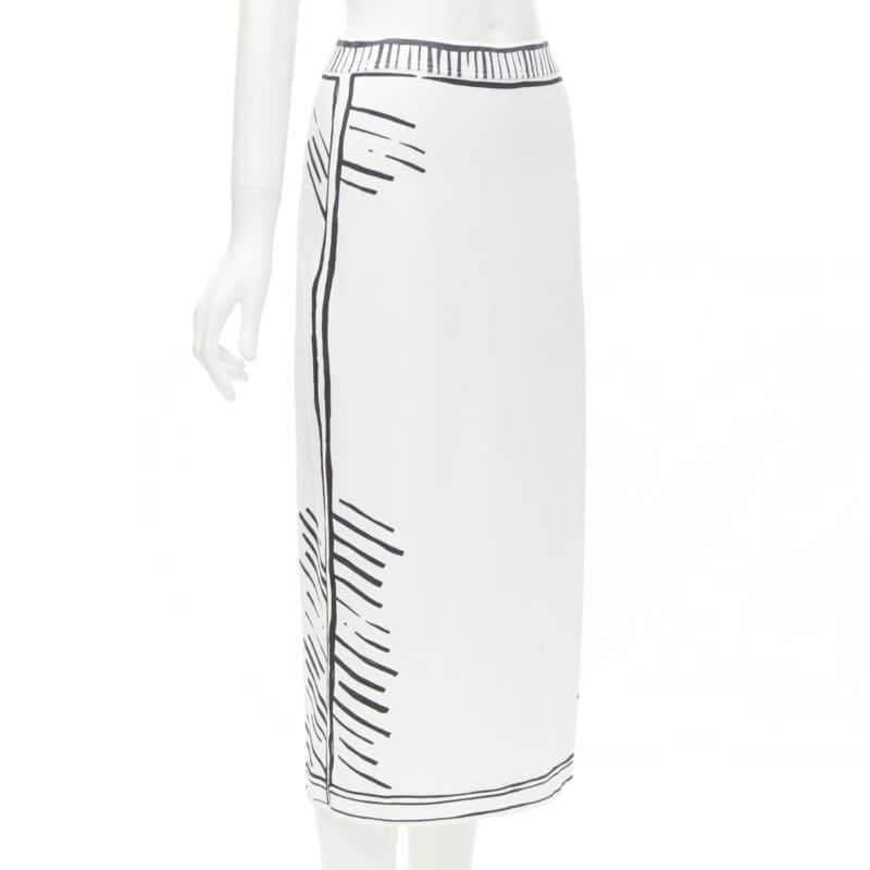 Fendi Comic Marker Skirt White Viscose Never worn - Front View