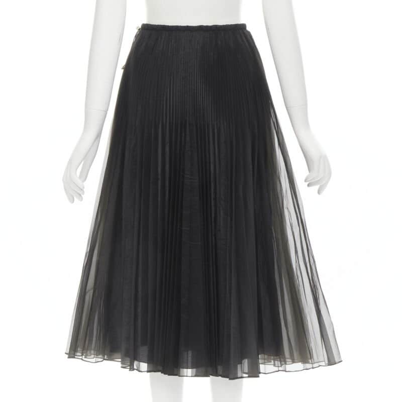 Fendi Drawstring Flared Skirt Black Polyester Never worn - Front View