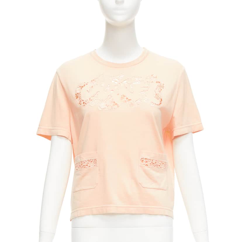 Chanel Macrame Cropped Tee Orange Cotton Very good condition - Front View