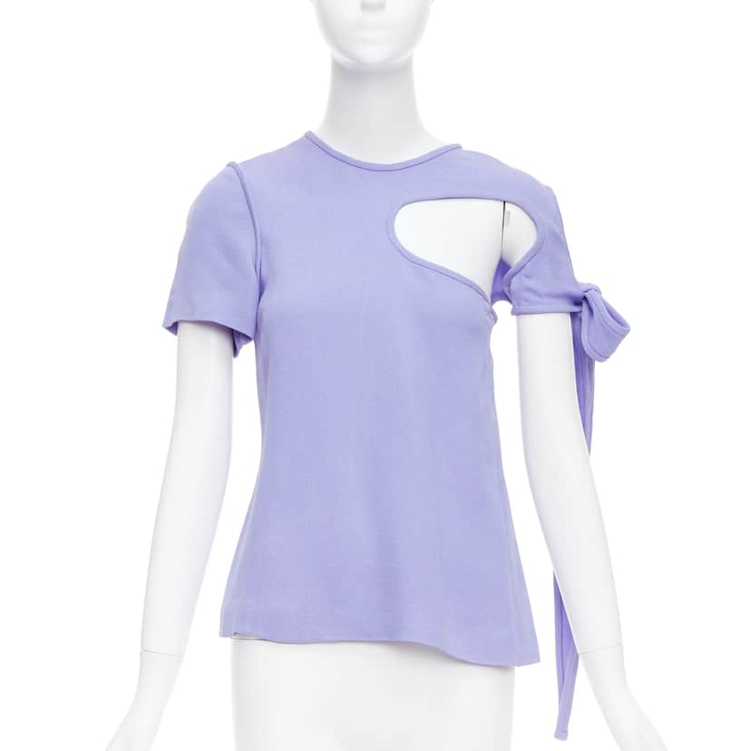 Celine Tie Sleeve Top Purple Viscose Very good condition - Front View