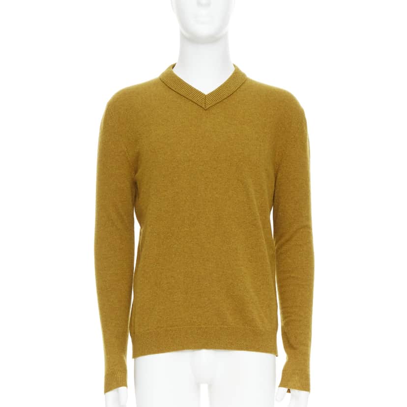 Jil Sander V Neck Sweater Yellow Very good condition - Front View
