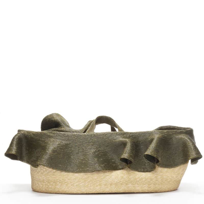 Rosie Assoulin Jug Raffia Basket Brown Never worn, with tag - Front View
