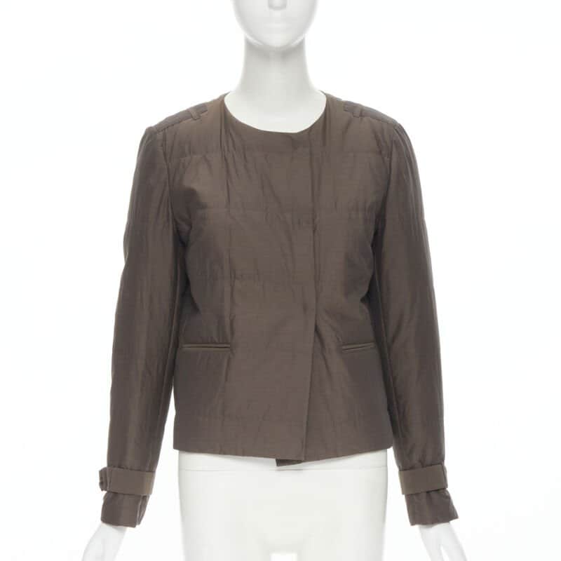 Brunello Cucinelli Brown Belted Jacket Brown Cotton Never worn - Front View