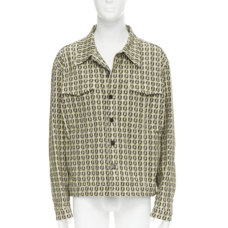 Fendi Brown Zucca Jacket Brown Cotton Never worn, with tag - Front View
