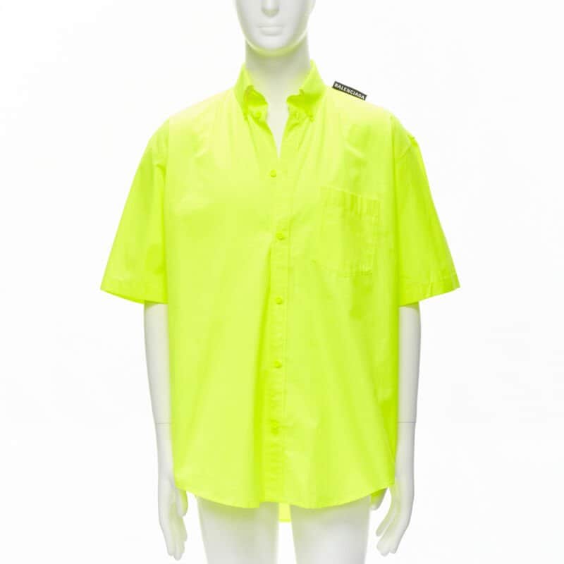 Balenciaga Shoulder Tab Shirt Yellow Cotton Never worn, with tag - Front View