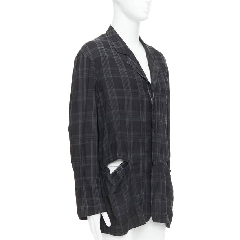 Yohji Yamamoto Grey Slashed Blazer Grey Never worn - Front View