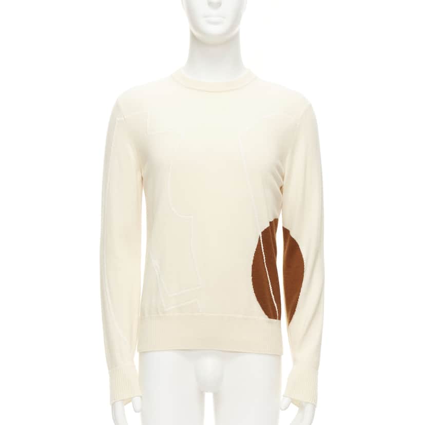 Loro Piana Abstract Graphic Sweater Beige Cashmere Very good condition - Front View