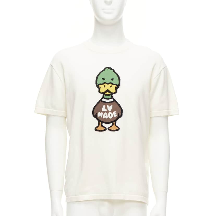 Louis Vuitton Duck Intarsia Top Ecru Cotton Very good condition - Front View