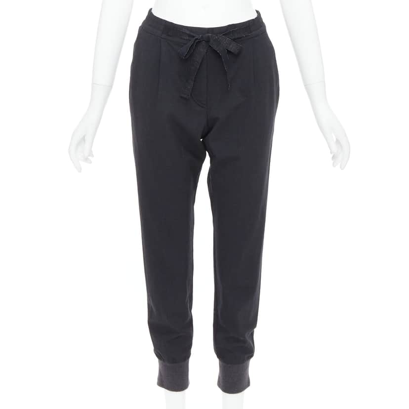 Brunello Cucinelli Relaxed Jogger Pants Grey Wool Very good condition - Front View