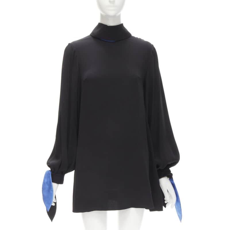 Roksanda Bow Tie Tunic Black Silk Very good condition - Front View