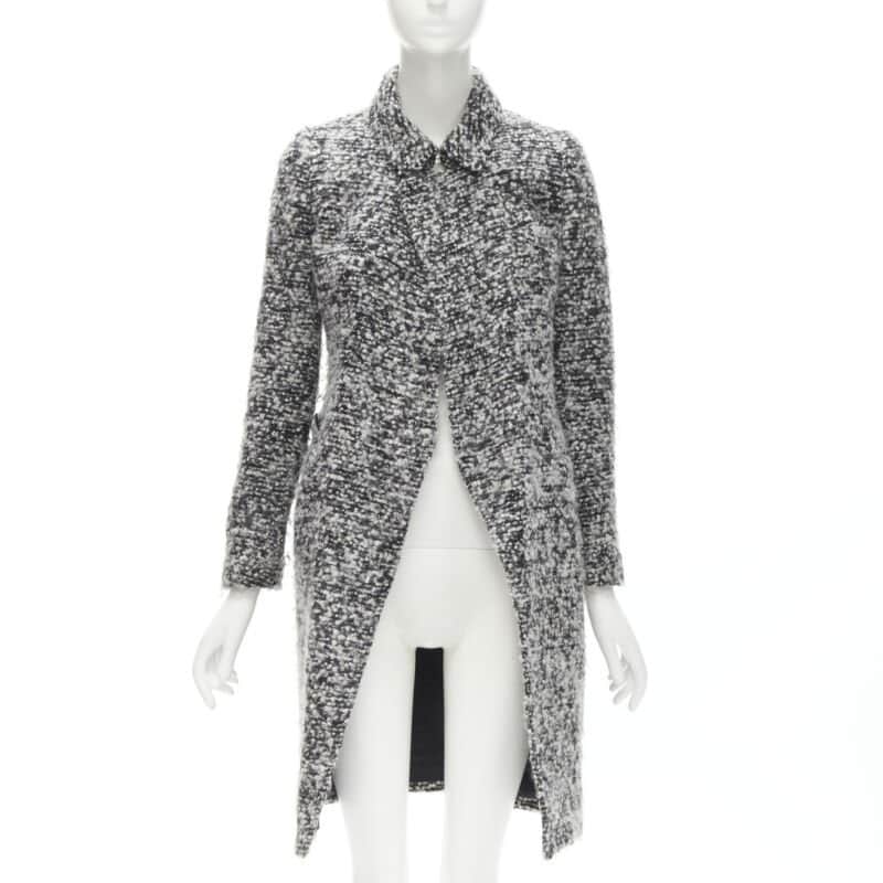Dior Grey Boucle Wool Coat Grey Wool Never worn - Front View