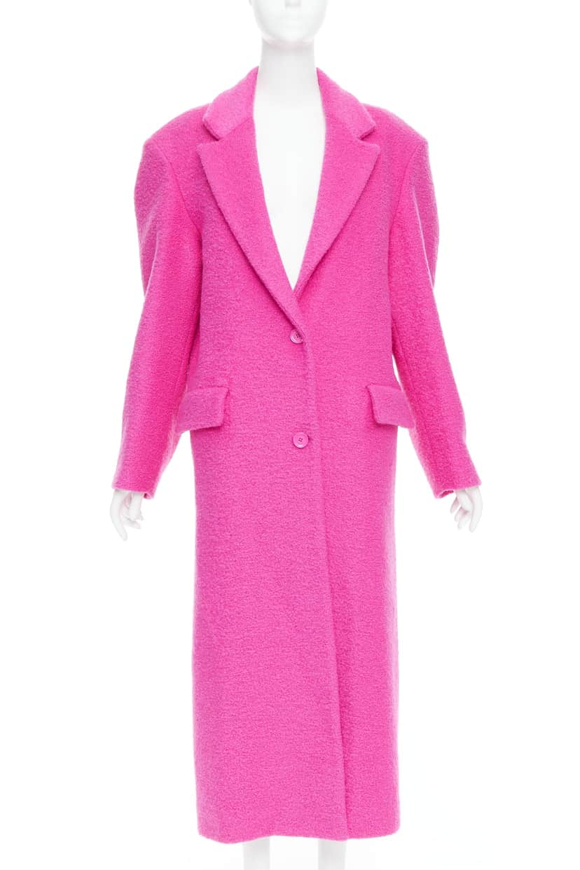 Valentino Garavani Hot Pink Wool Coat Pink Wood Very good condition - Front View