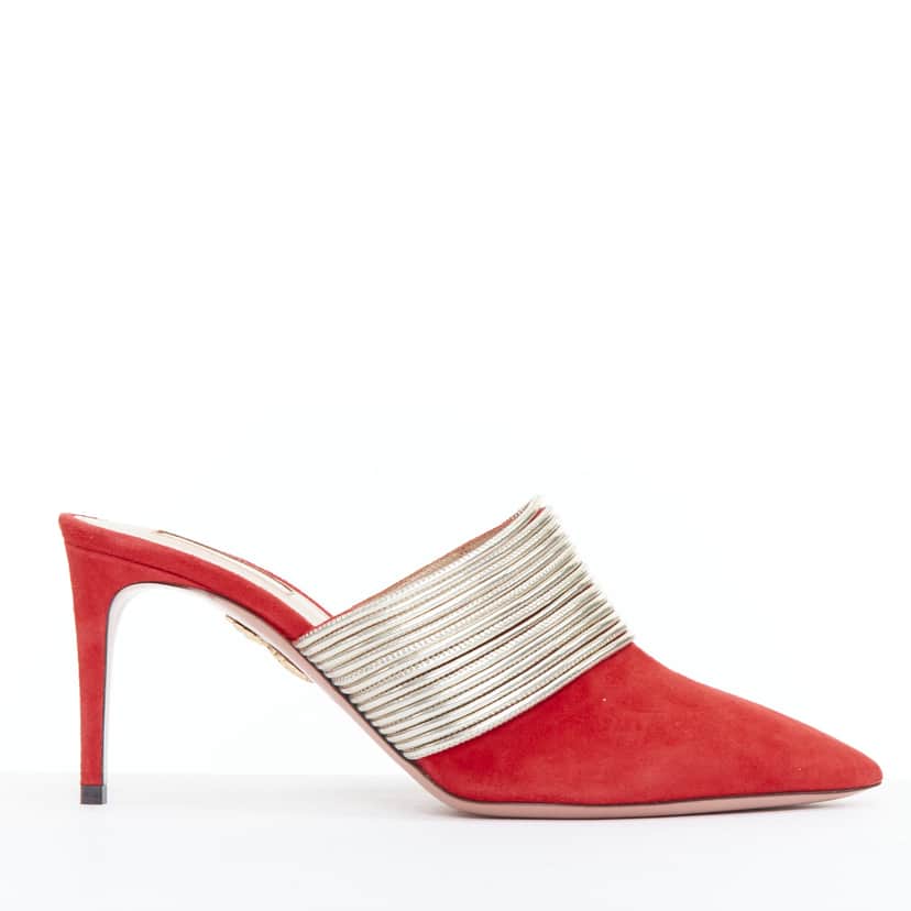 Aquazzura Rendez Vous Red Suede Very good condition - Front View