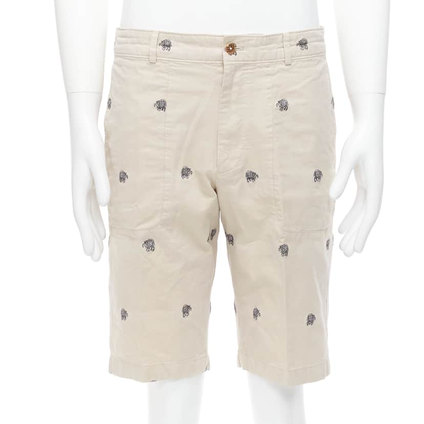 Louis Vuitton Elephant Safari Shorts Beige Cotton Very good condition - Front View