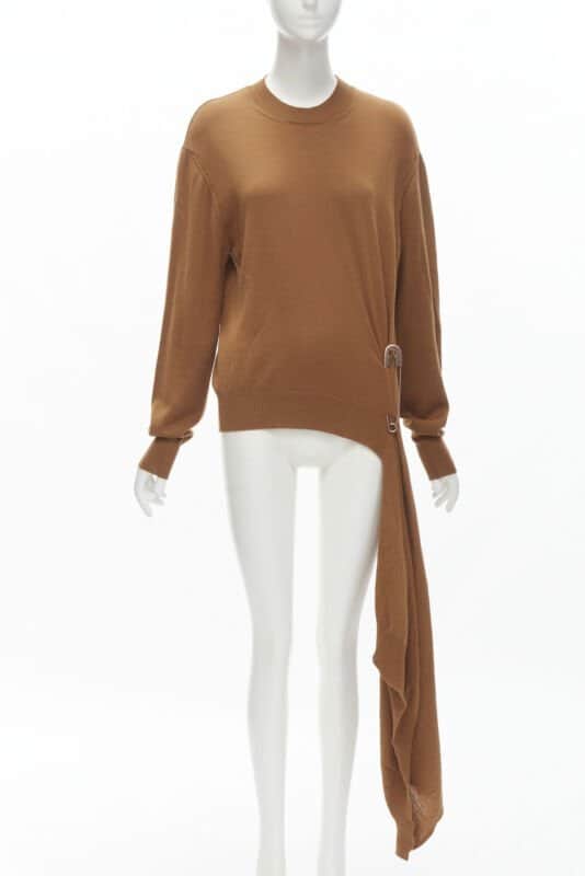 Monse Draped Hem Sweater Brown Wool Never worn, with tag - Front View