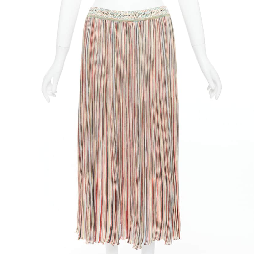 Missoni Striped Knit Skirt MultiColor Cotton Never worn, with tag - Front View