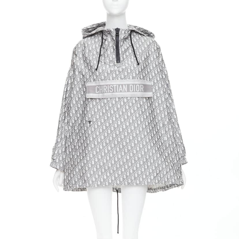 Dior Hooded Anorak Grey Polyester Never worn, with tag - Front View