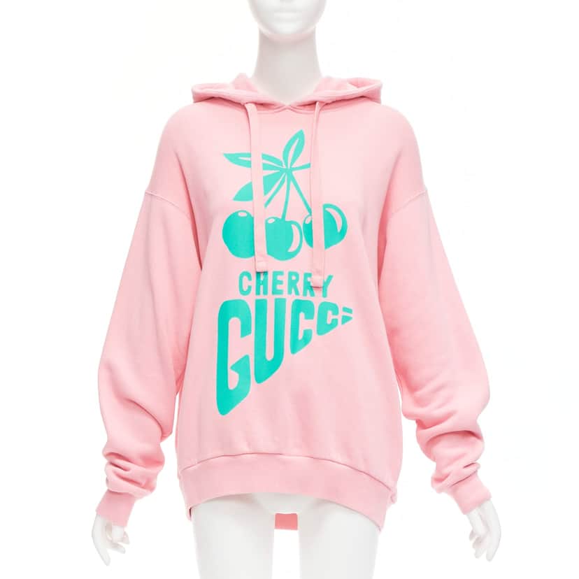 Gucci Cherry Print Hoodie Pink Cotton Never worn - Front View